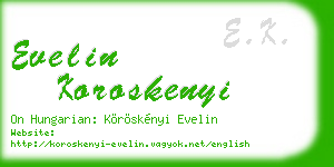 evelin koroskenyi business card